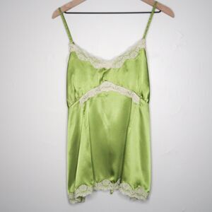 Announcements Womens Maternity Babydoll Tank Top XL Green Y2K Lizzie McGuire 90s